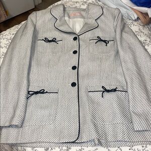 NICOLA made in Italy Black and White Striped Blazer SHARP!